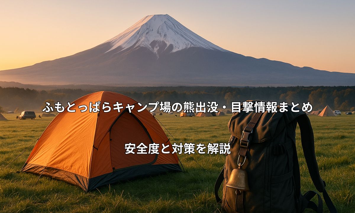富士山麓のふもとっぱらキャンプ場の風景と安全対策のイメージ