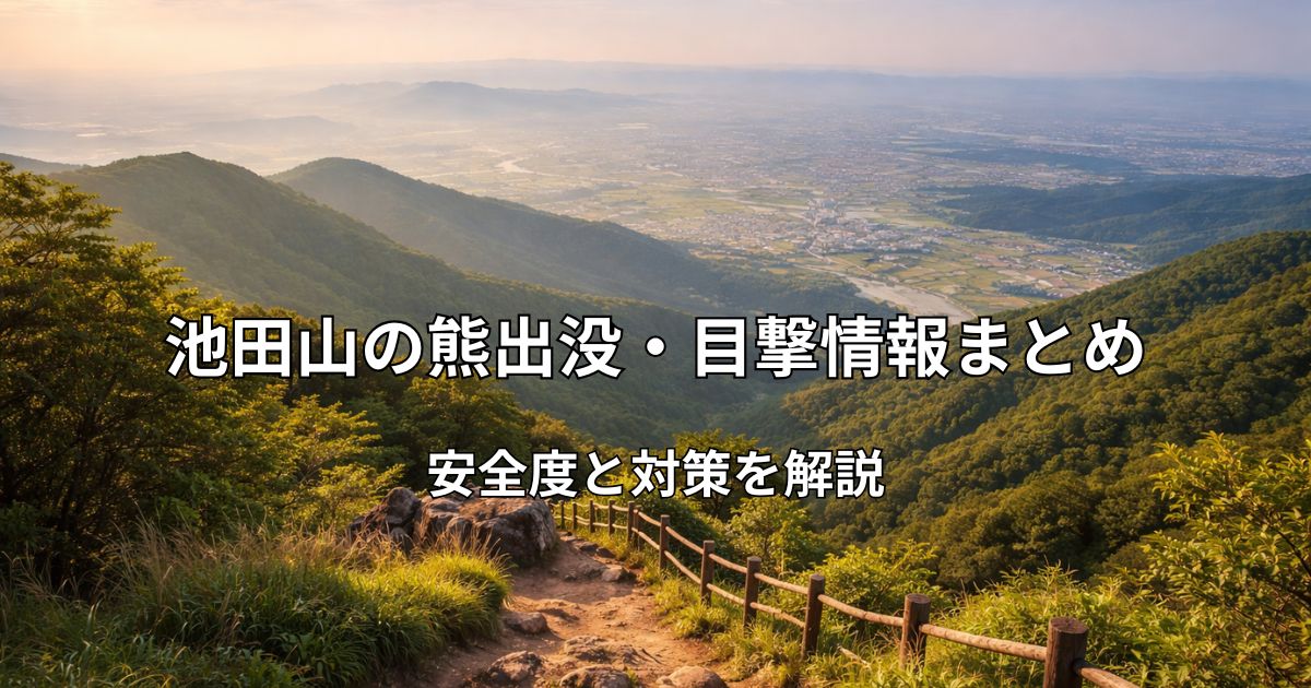 池田山（岐阜県池田町）の山並みと濃尾平野を望む風景