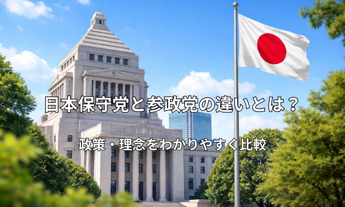 青空のもと国会議事堂を背景に日本国旗がはためく風景