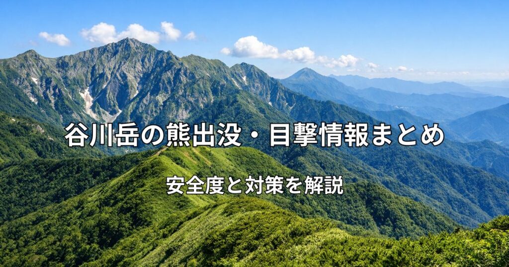 谷川岳の山並みと青空の風景