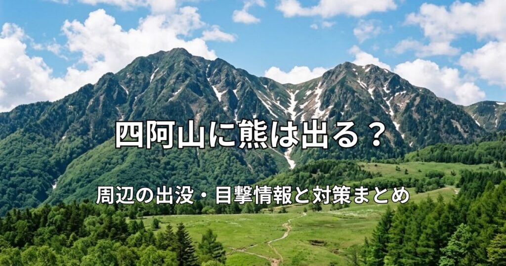 四阿山の登山道と、奥にそびえる残雪の山並み。