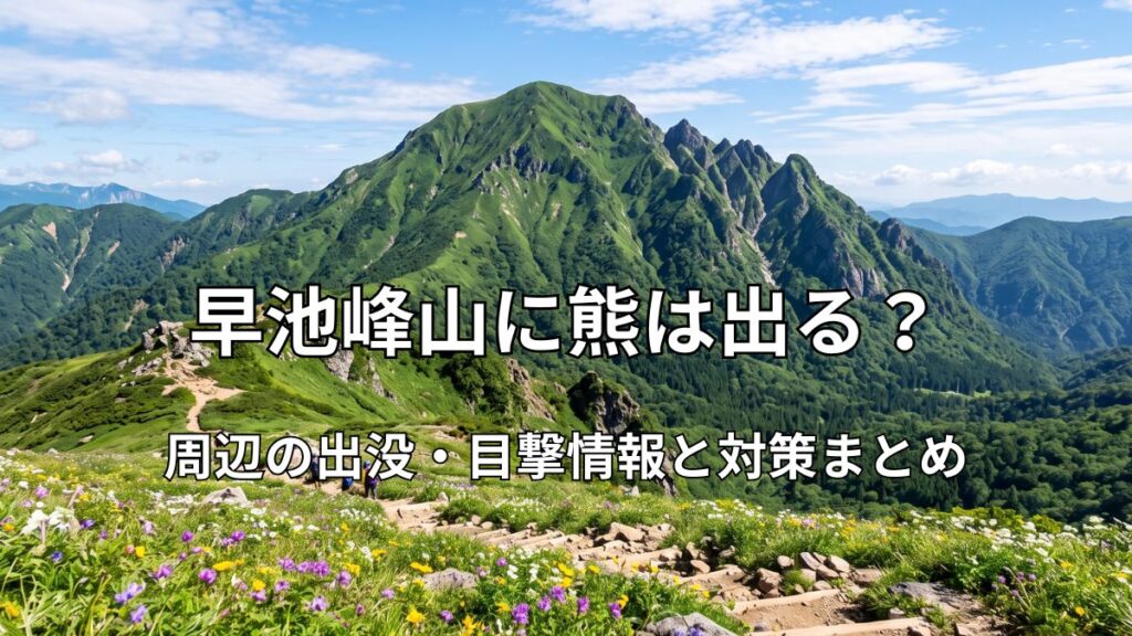 高山植物が咲き誇る夏の早池峰山と登山道の風景