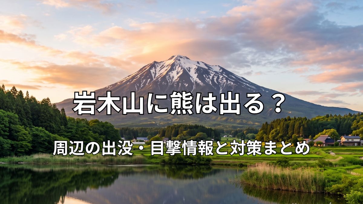 残雪が残る美しい岩木山の山容と、周囲の青々とした水田や森林の風景
