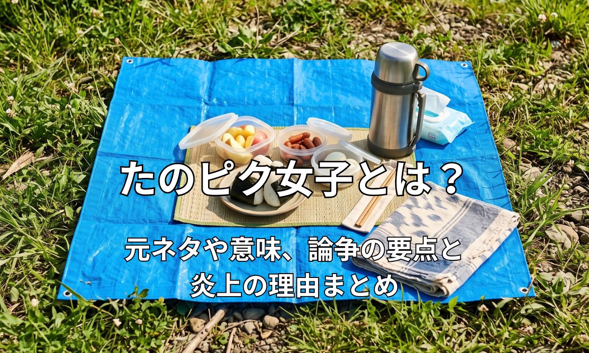 レジャーシートの上に並べられた手作りのおにぎりやタッパーのお弁当とピクニック風景